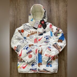 Nike Bold School Primaloft Storm Fit Puffer Jacket White Mens Sz sm FZ2288-133